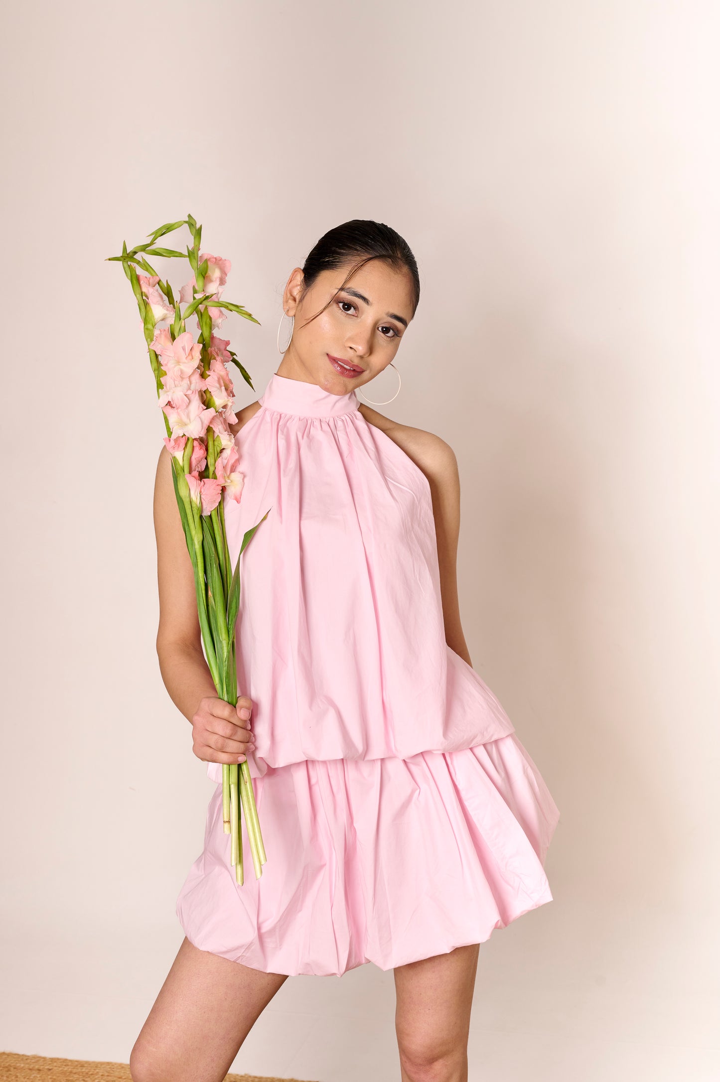 Baby Pink Mini Balloon Skirt