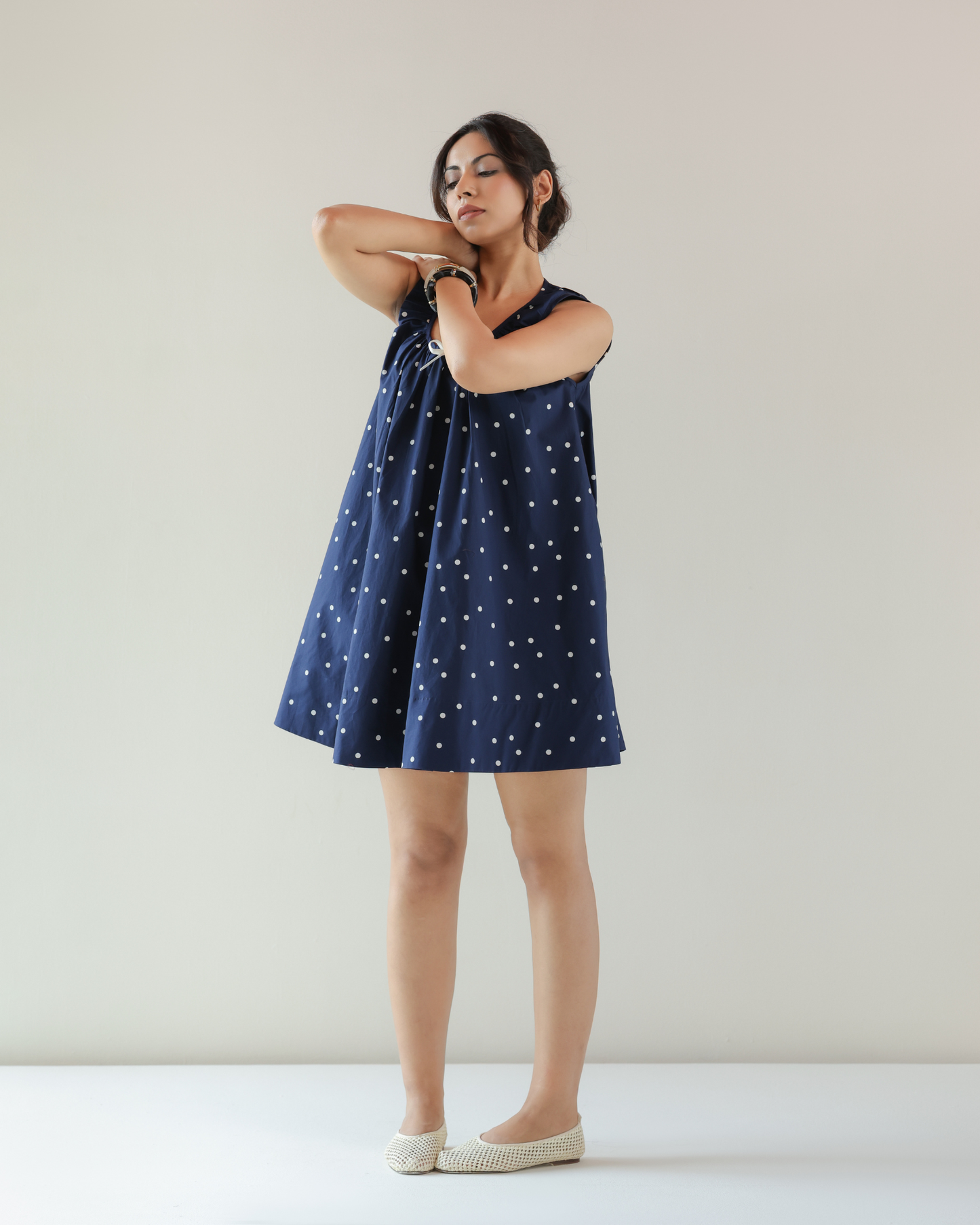 Emily Dress - Blue Polka