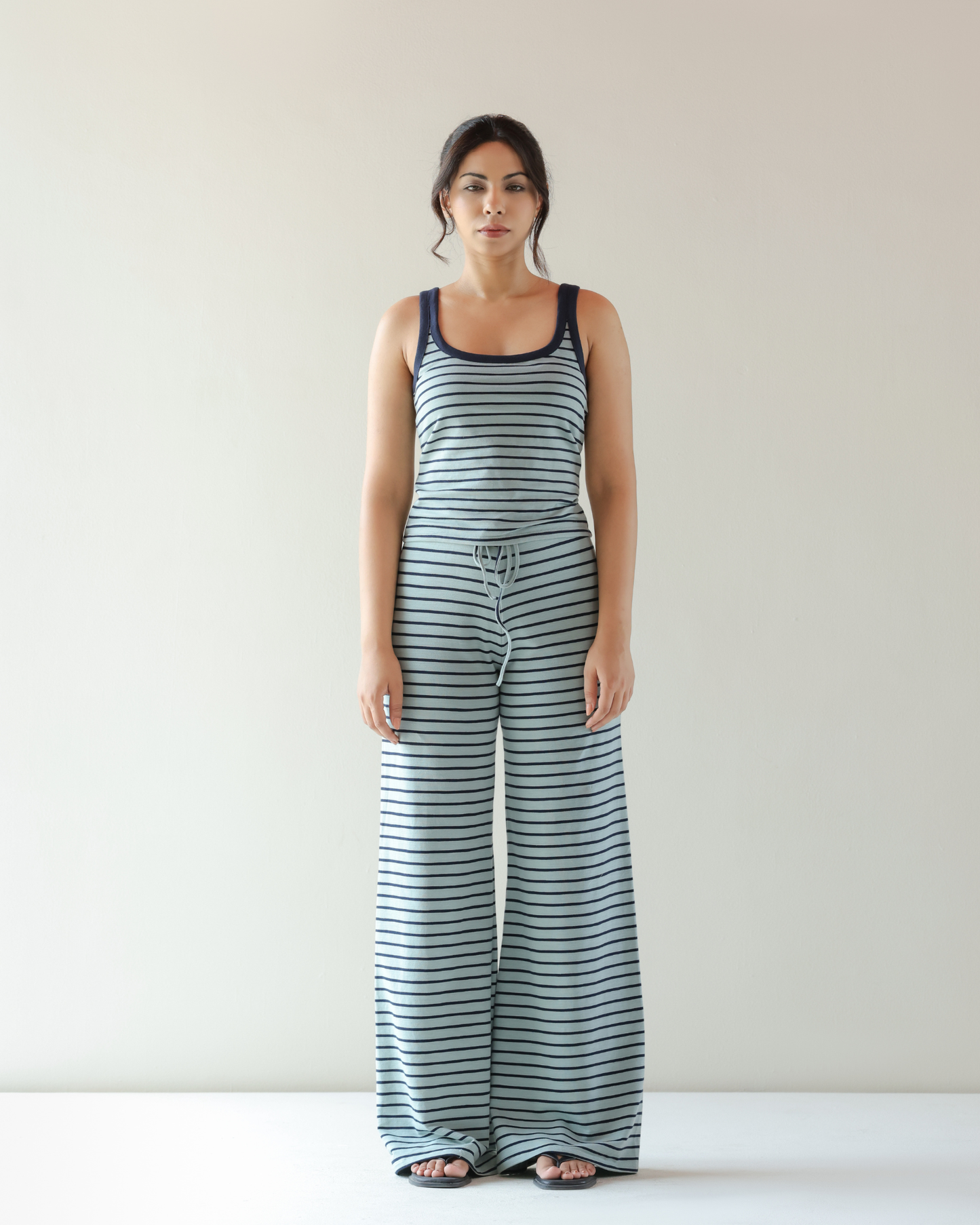 Breeze Pants - Aqua and Navy Striped