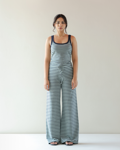 Breeze Pants - Aqua and Navy Striped