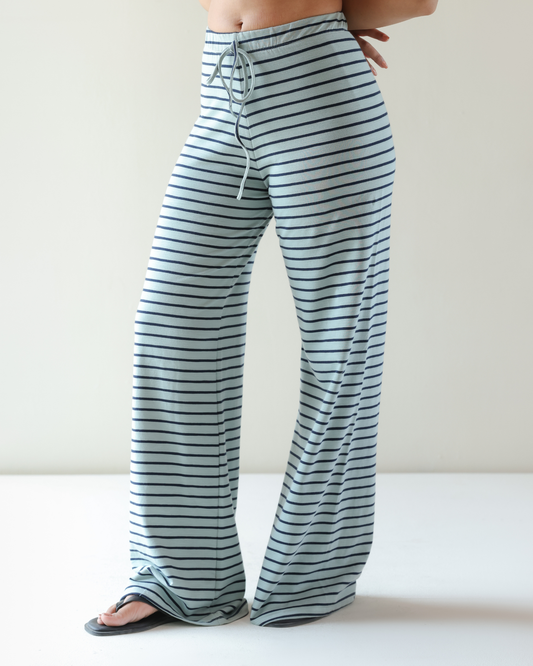 Breeze Pants - Aqua and Navy Striped