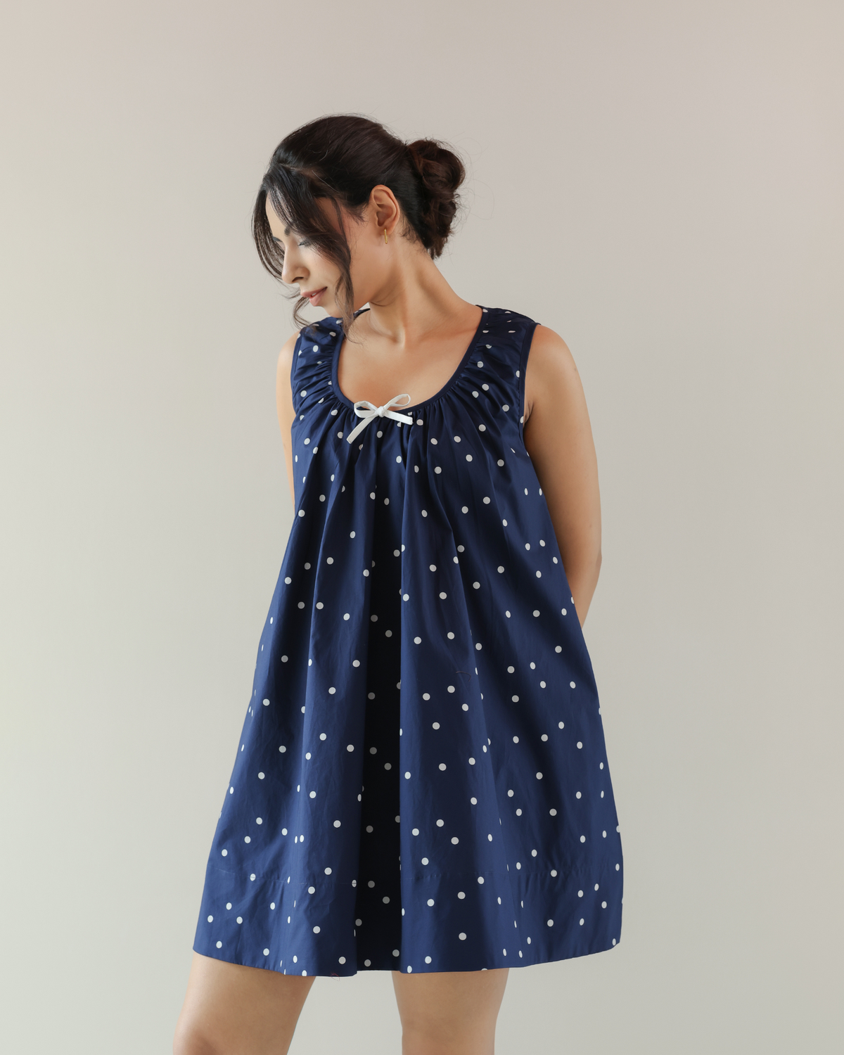 Emily Dress - Blue Polka