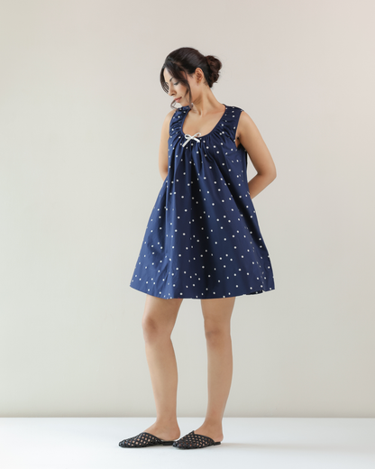 Emily Dress - Blue Polka