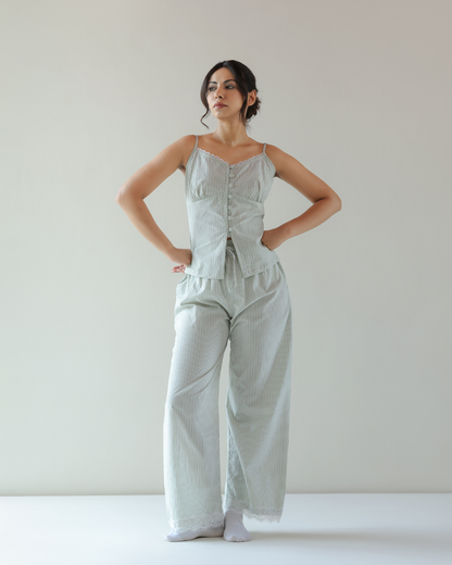 Amy Top - Green Stripe