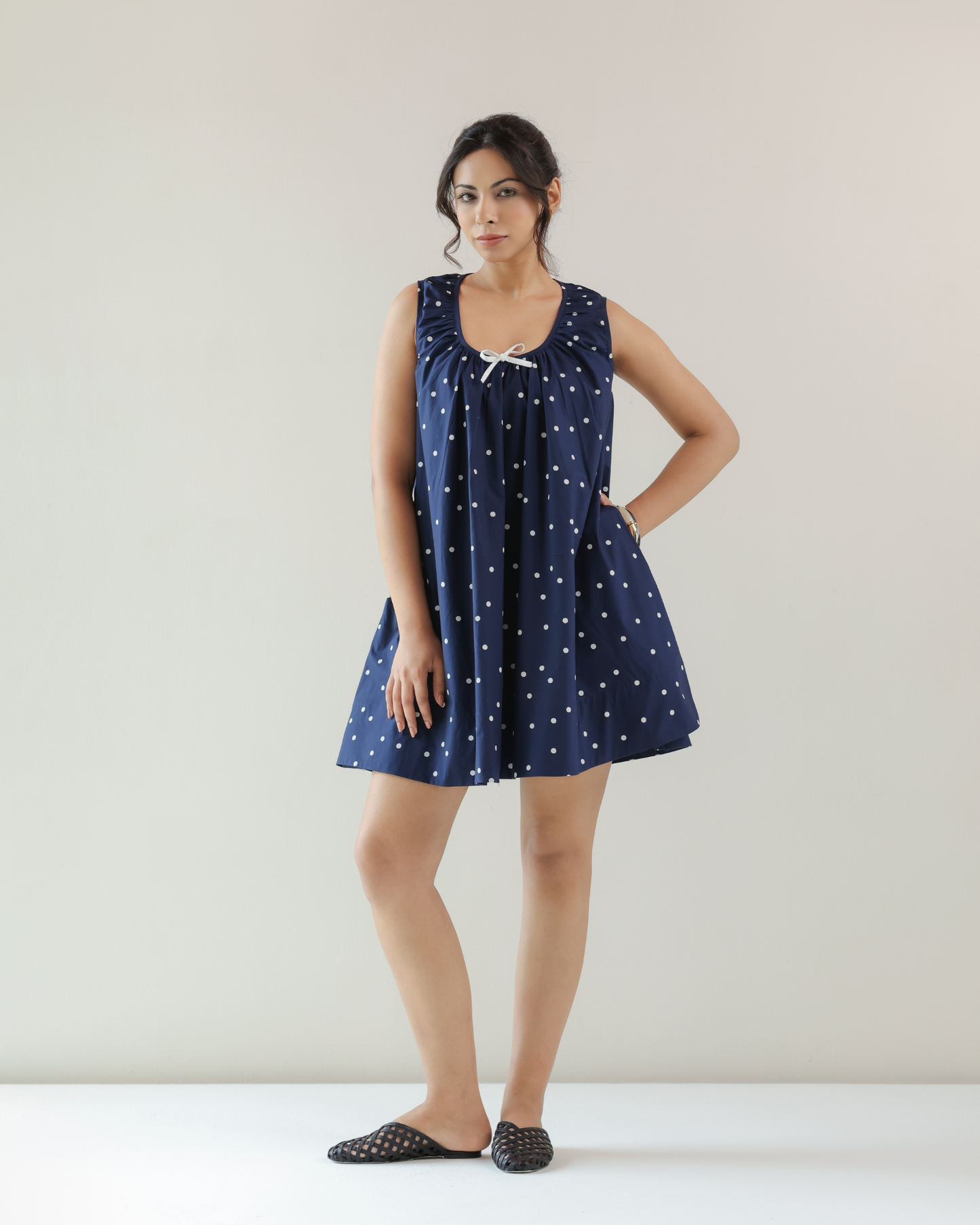 Emily Dress - Blue Polka
