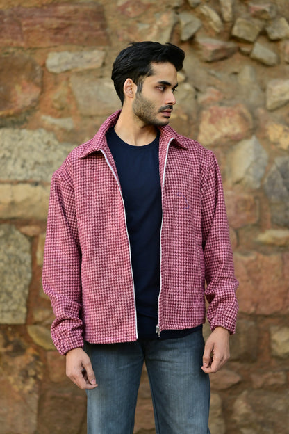 Houndstooth Rosette Unisex Jacket