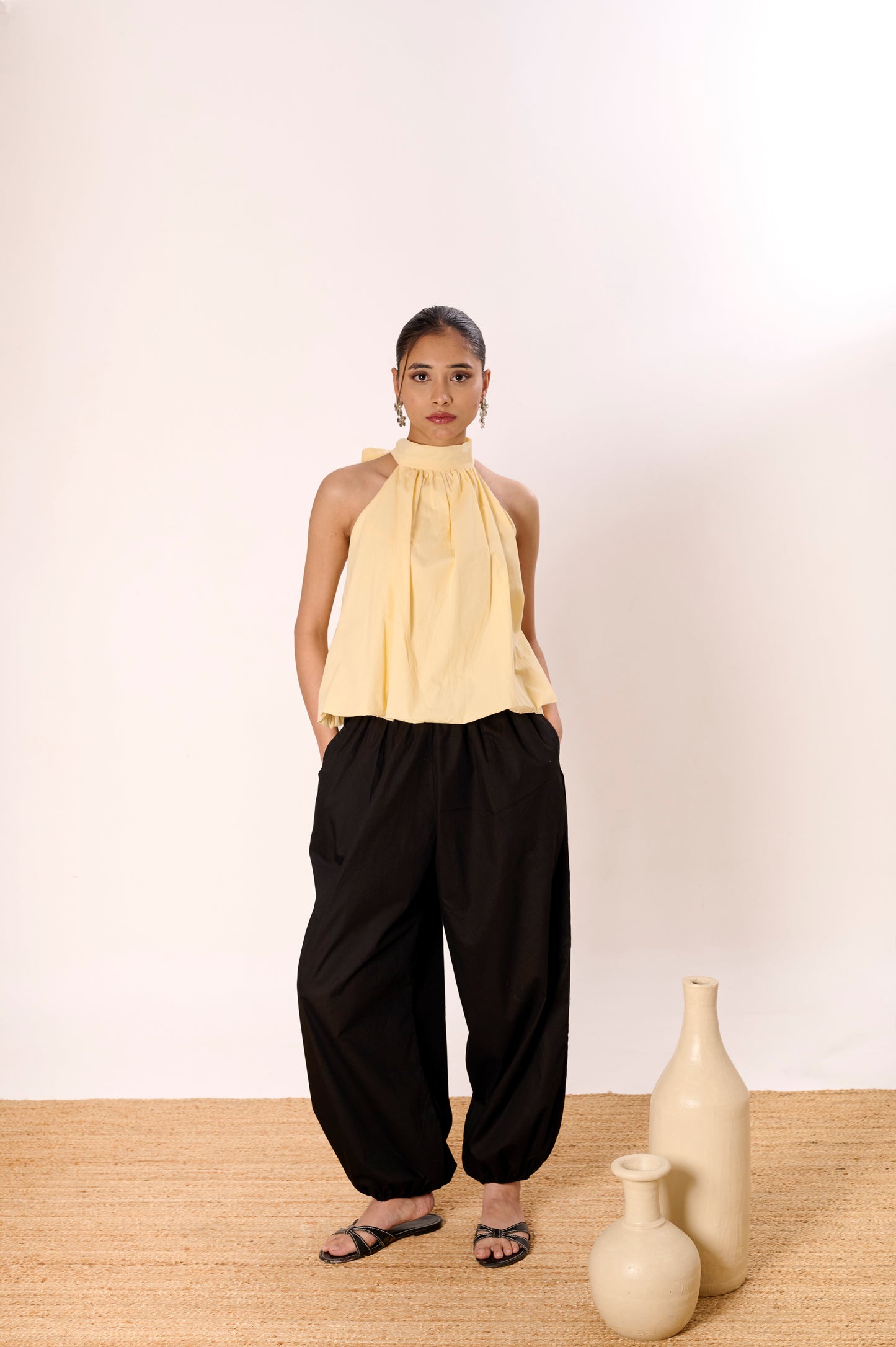 Butter Yellow Bow Balloon Top