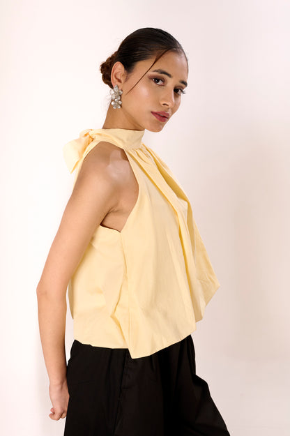 Butter Yellow Bow Balloon Top