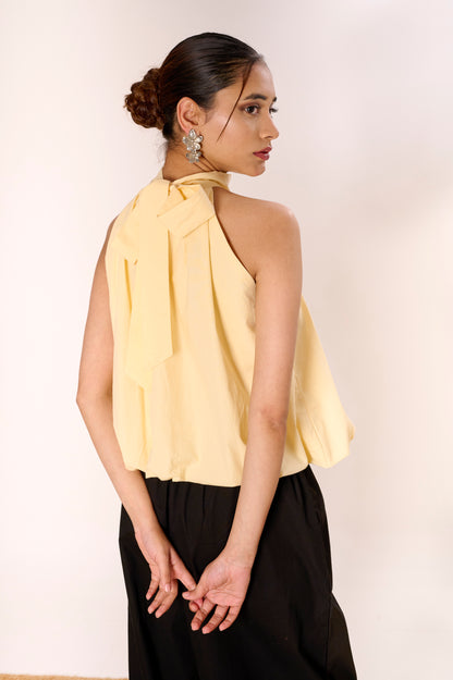 Butter Yellow Bow Balloon Top