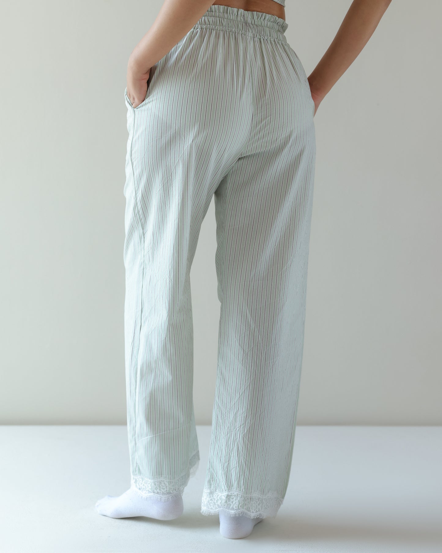 Lounge Pajama - Green Stripe