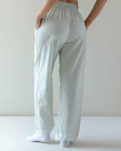Lounge Pajama - Green Stripe