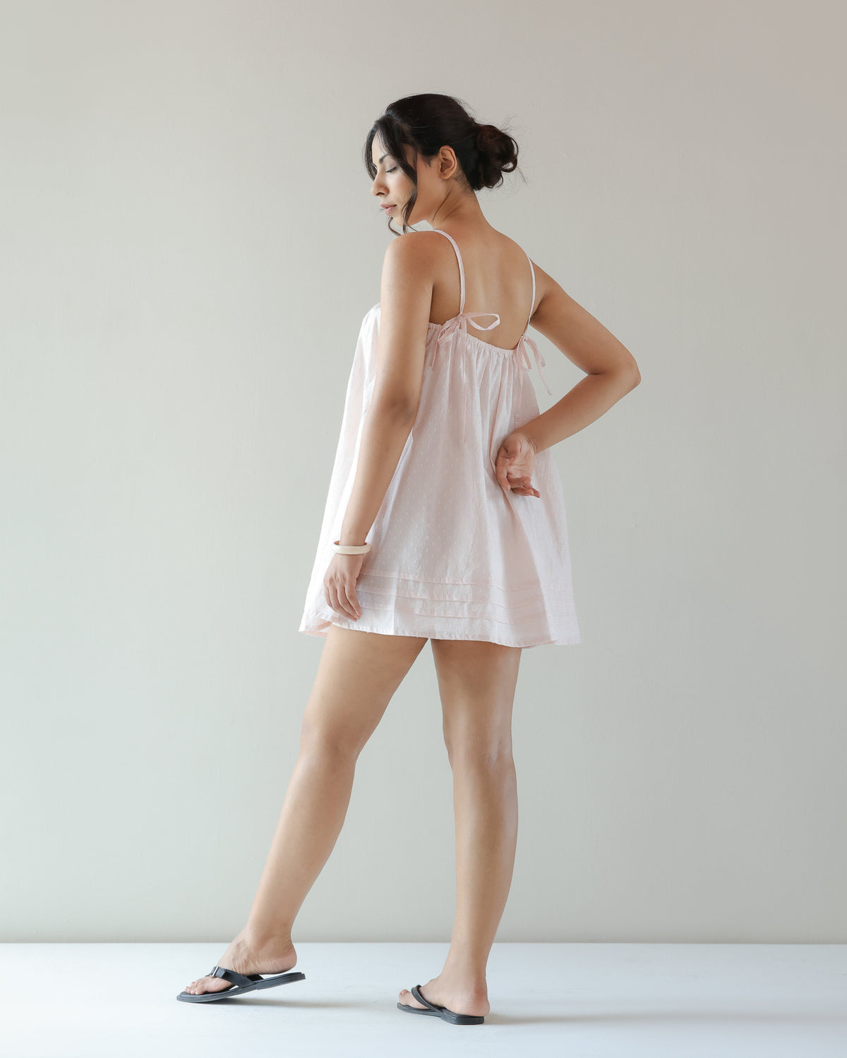 The Elle Dress - Pink Dobby