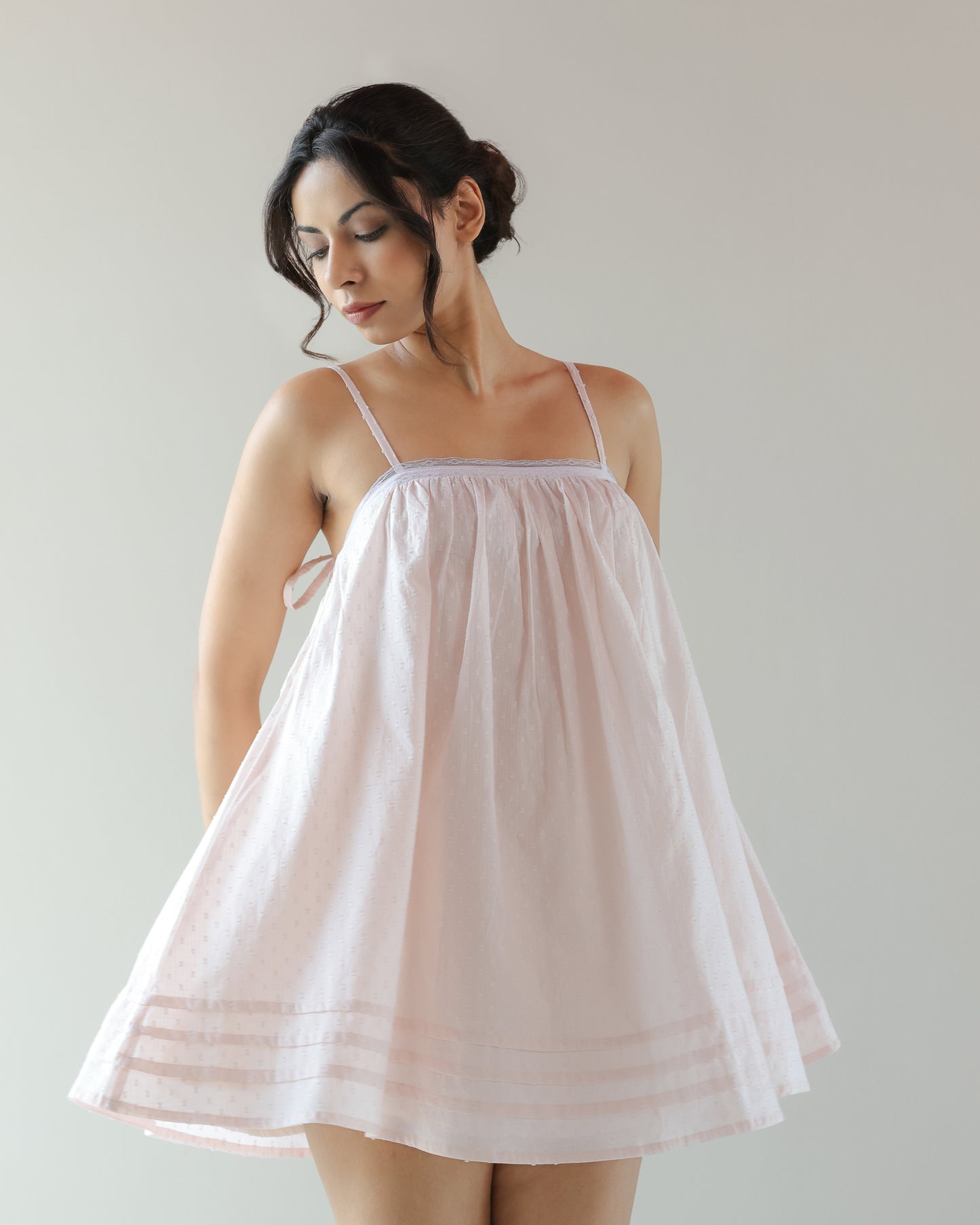 The Elle Dress - Pink Dobby