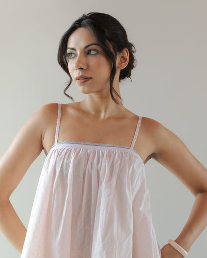 The Elle Dress - Pink Dobby