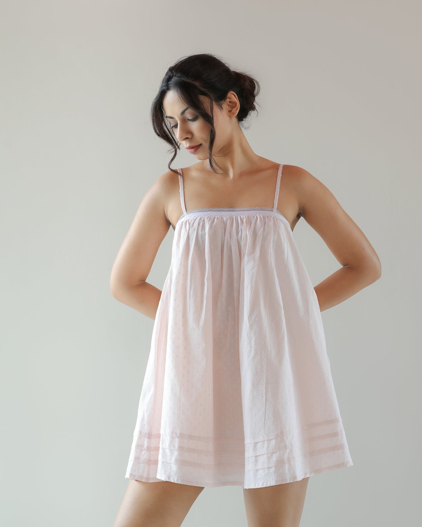 The Elle Dress - Pink Dobby