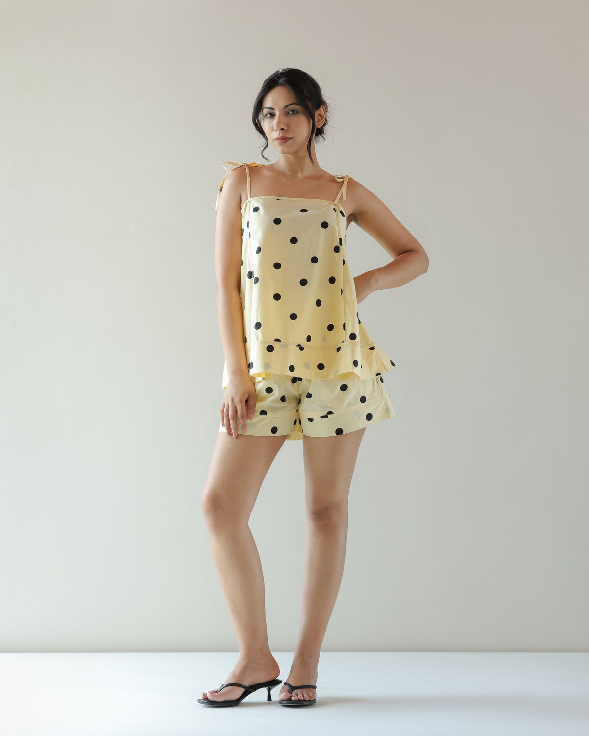 Thea Top in yellow polka dot print - view 4