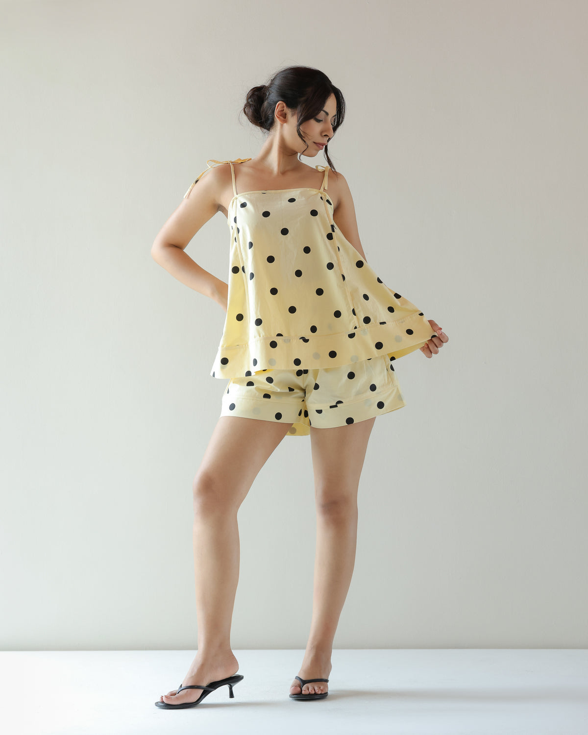 Thea Top in yellow polka dot print - view 5