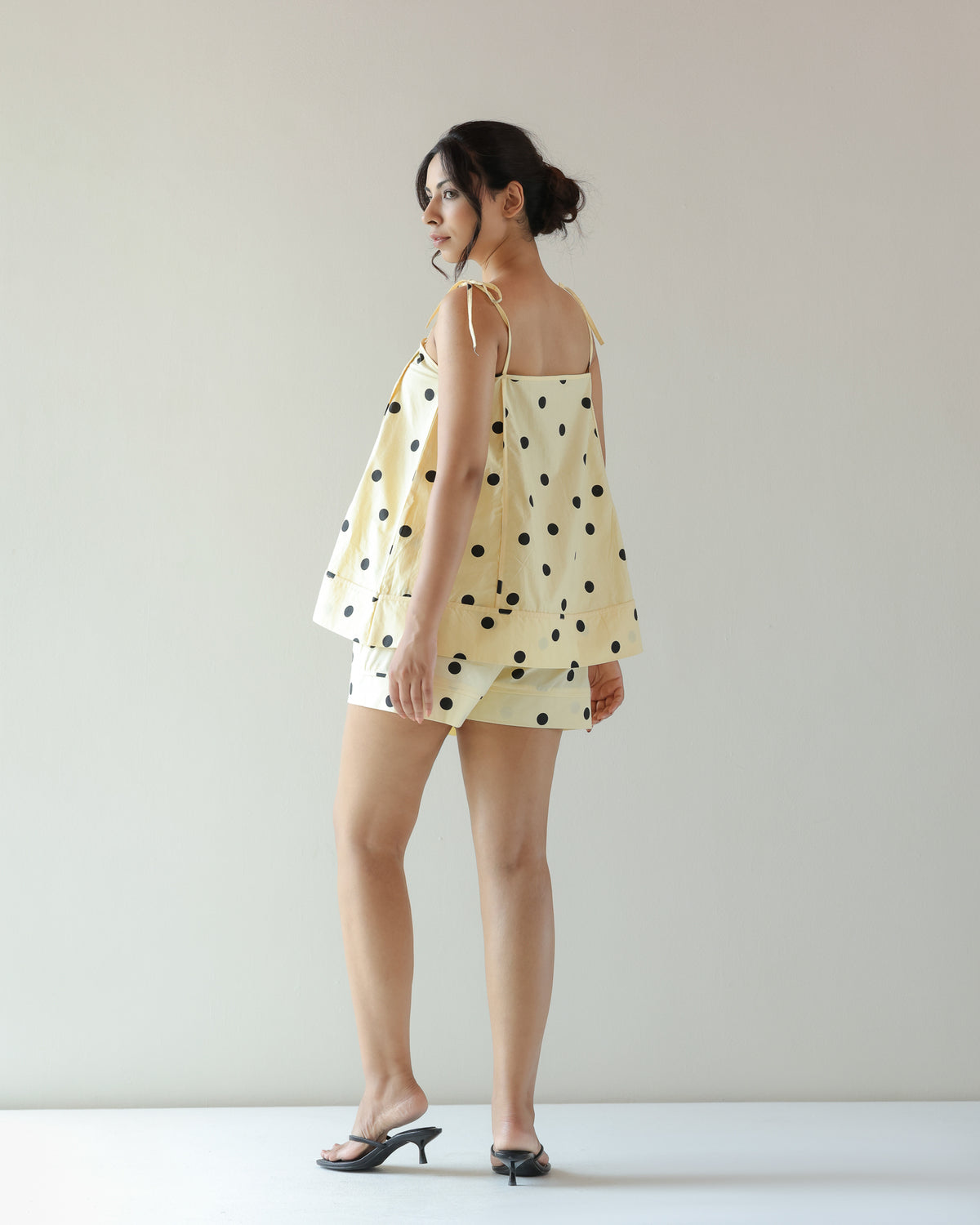 Thea Top in yellow polka dot print - view 6