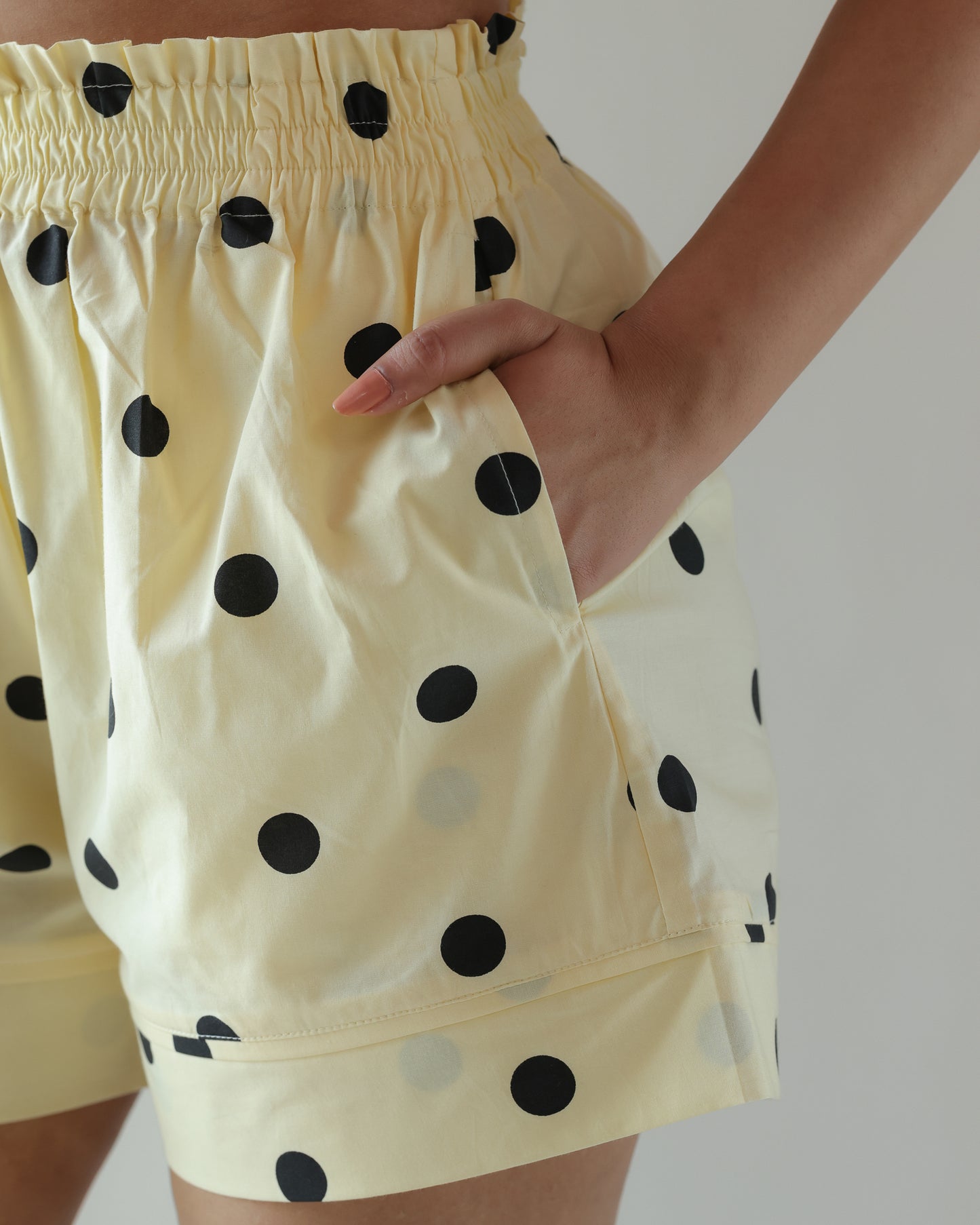 Lounge Shorts - Yellow Polka