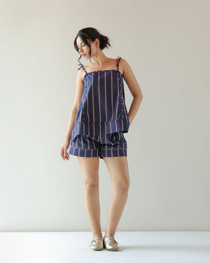Thea Top - Blue Red Stripe