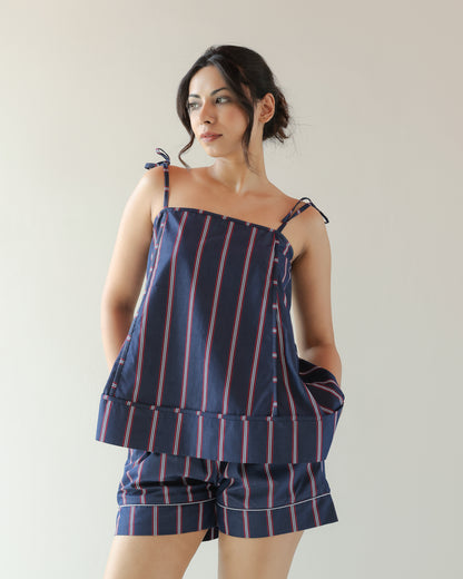 Thea Top - Blue Red Stripe