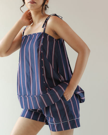 Thea Top - Blue Red Stripe