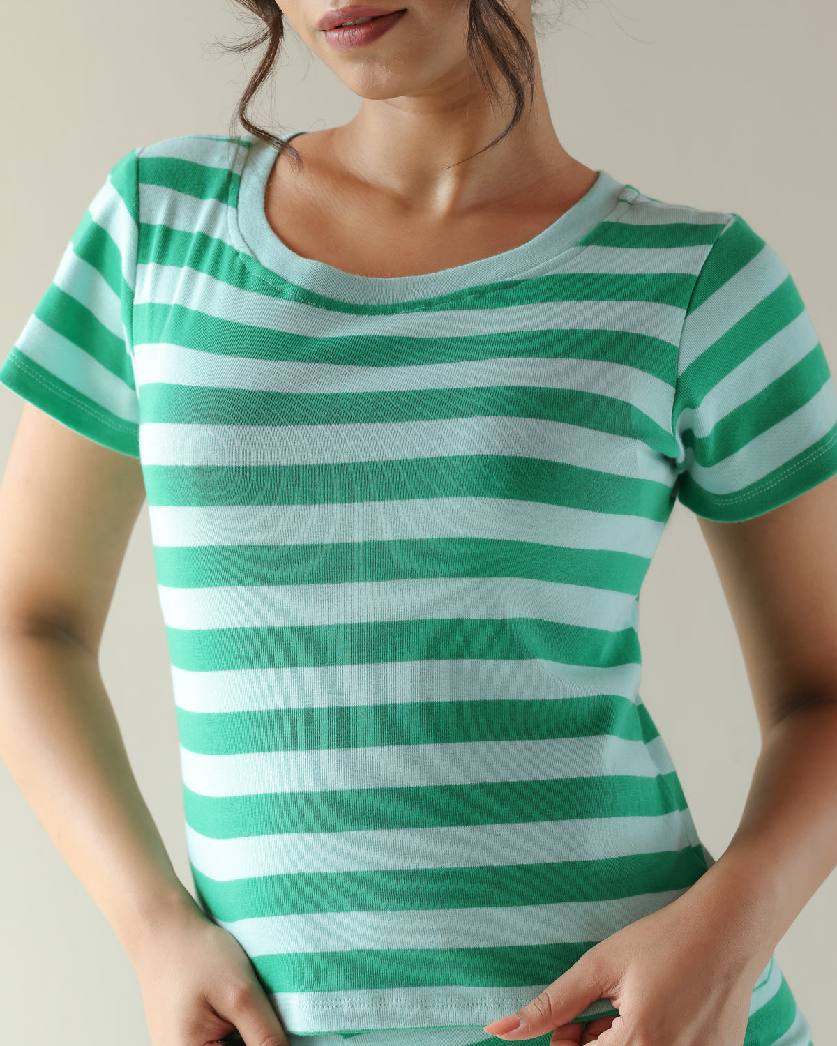 Cove Tee - Green Stripe