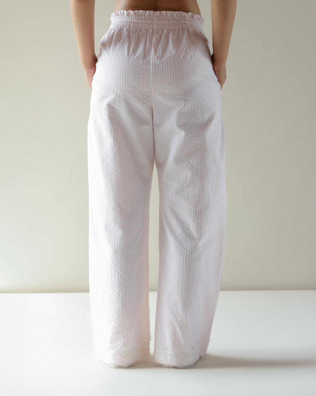 Lounge Pyjama - Pink Stripe Seersucker
