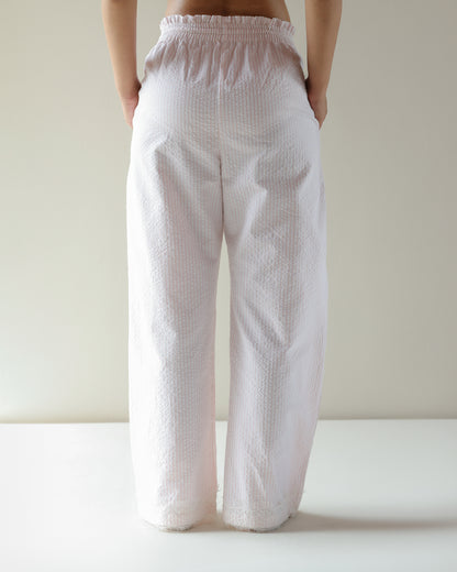 Lounge Pyjama - Pink Stripe Seersucker