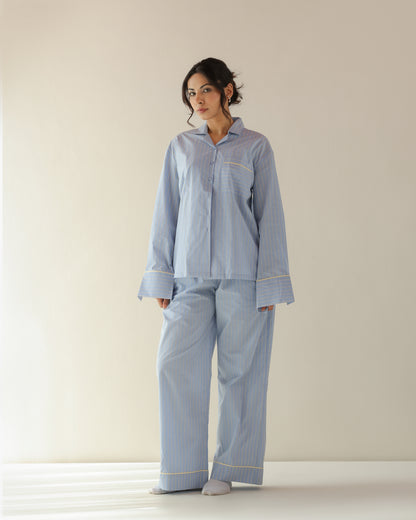 Lounge Pyjama - Light Blue Stripe