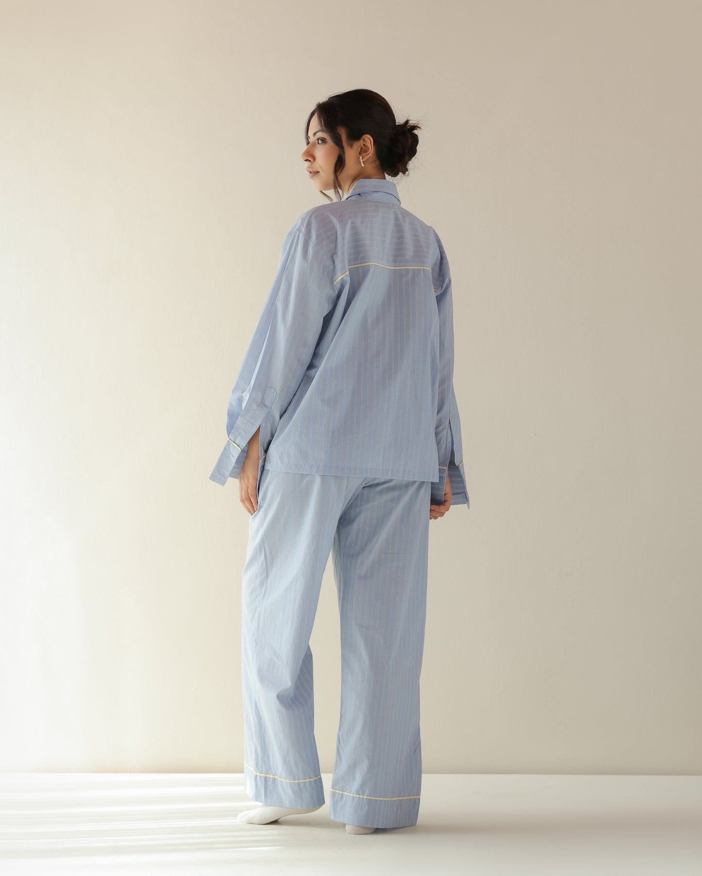 Sage Shirt - Light Blue Stripe