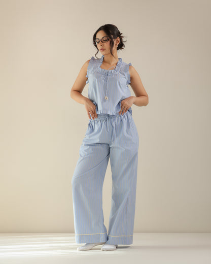 Iris Top - Light Blue Stripe