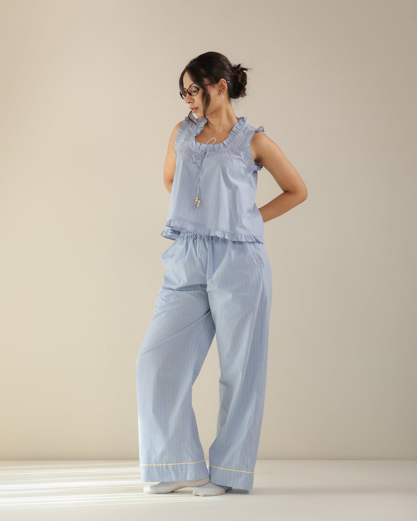 Iris Top - Light Blue Stripe