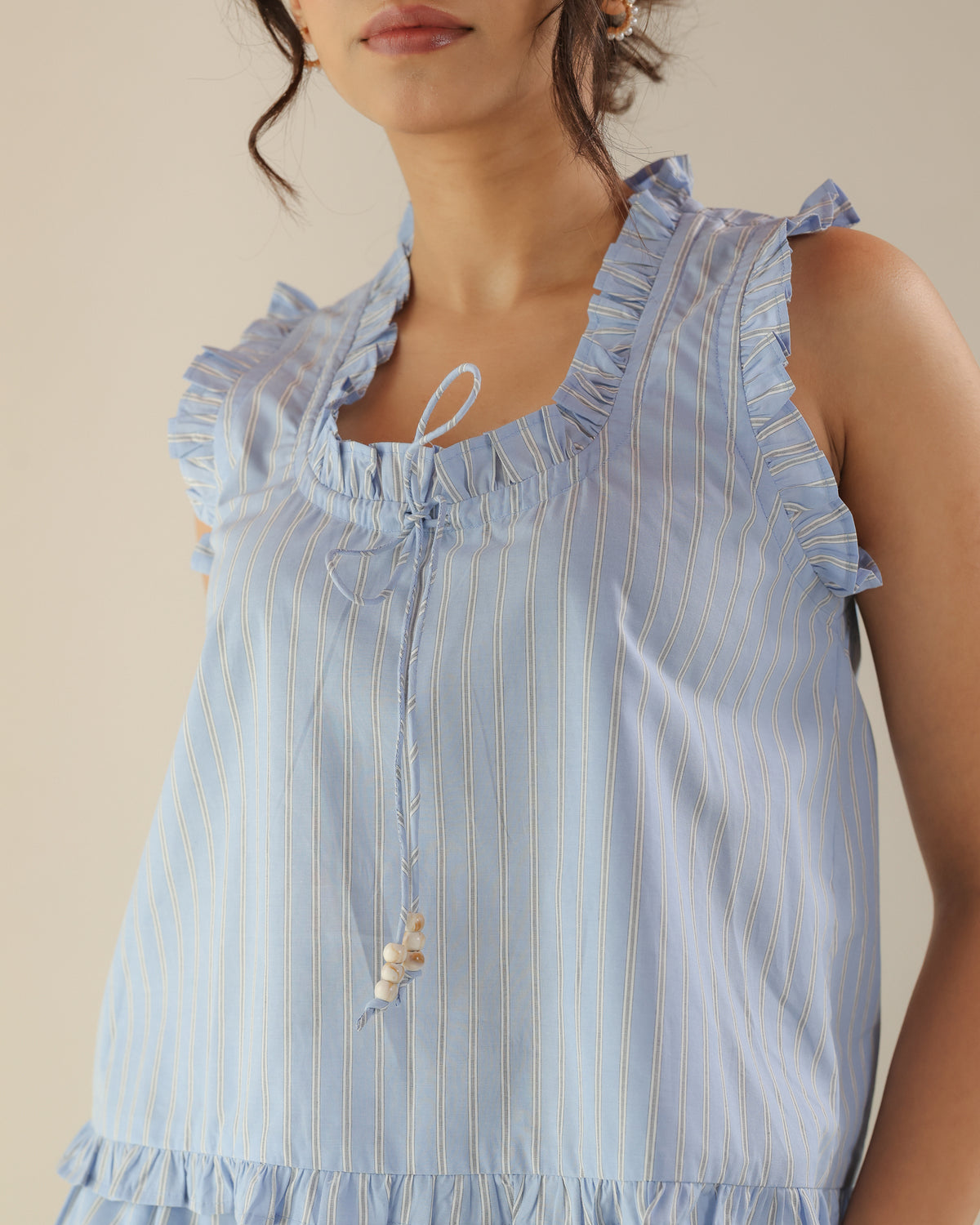 Iris Top - Light Blue Stripe