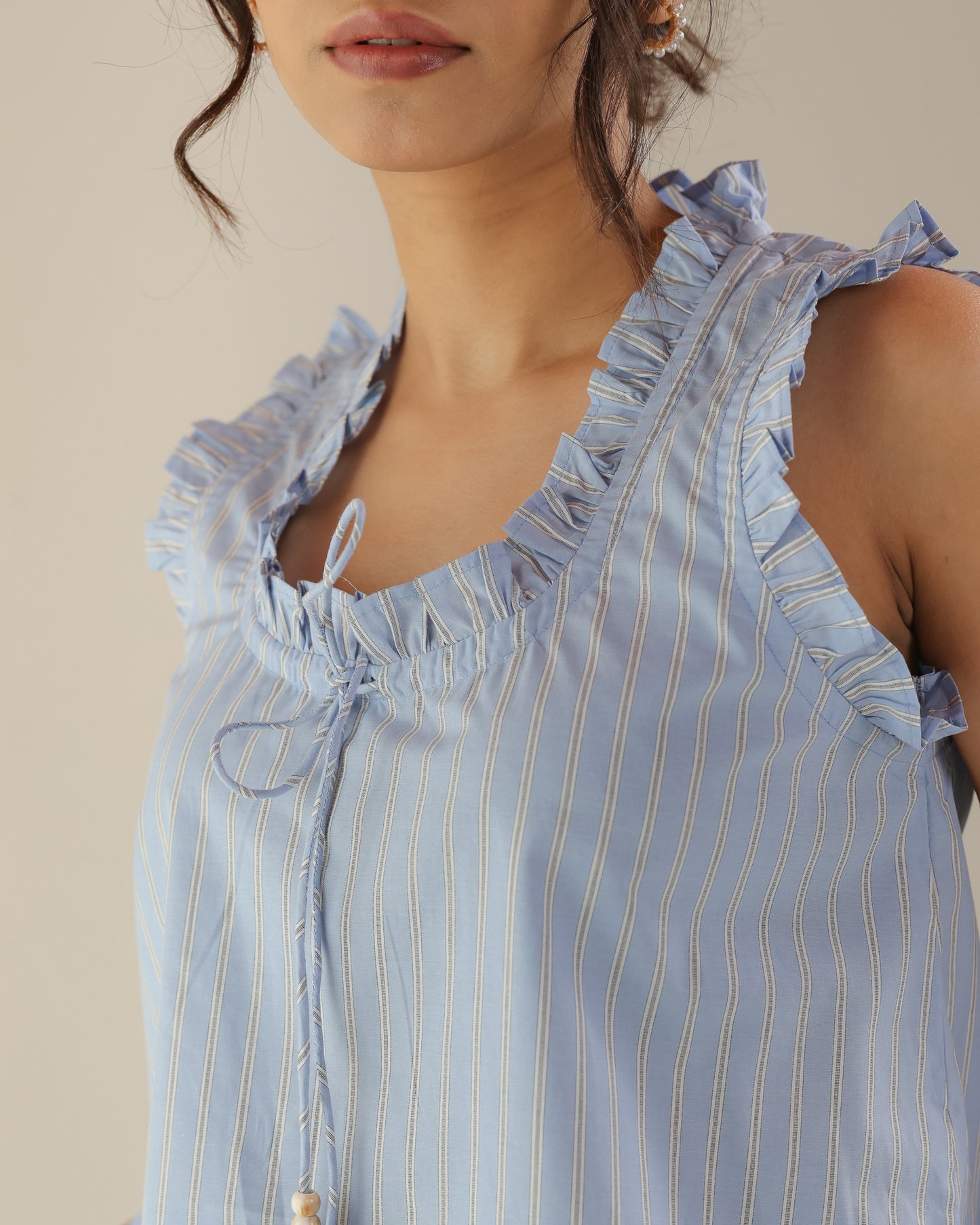 Iris Top - Light Blue Stripe