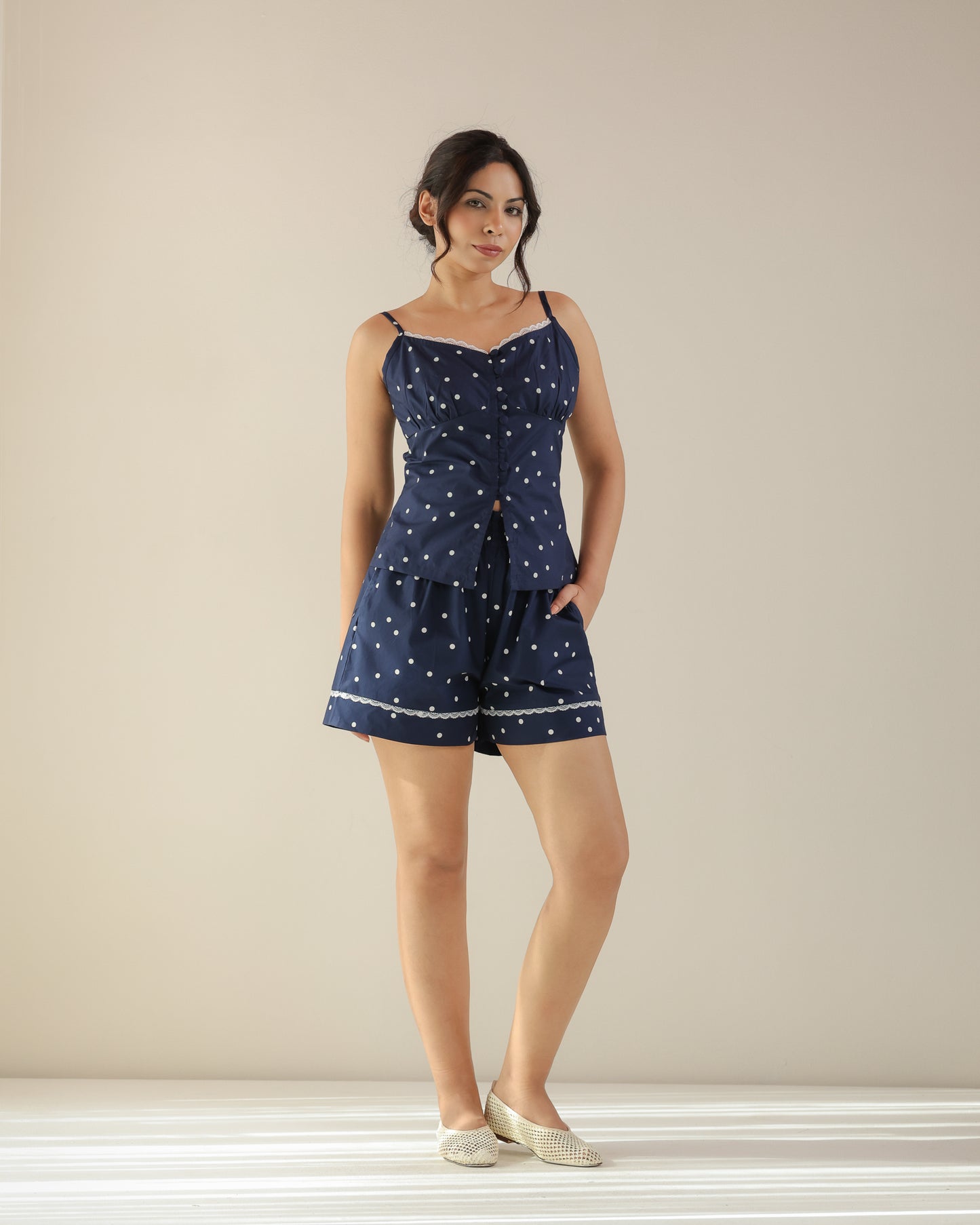 Amy Top - Blue Polka