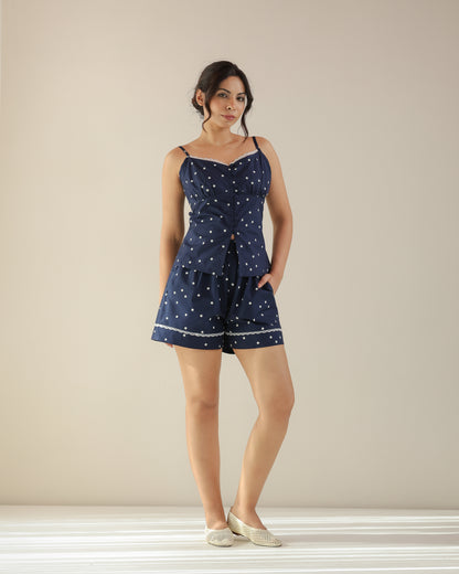 Amy Top - Blue Polka