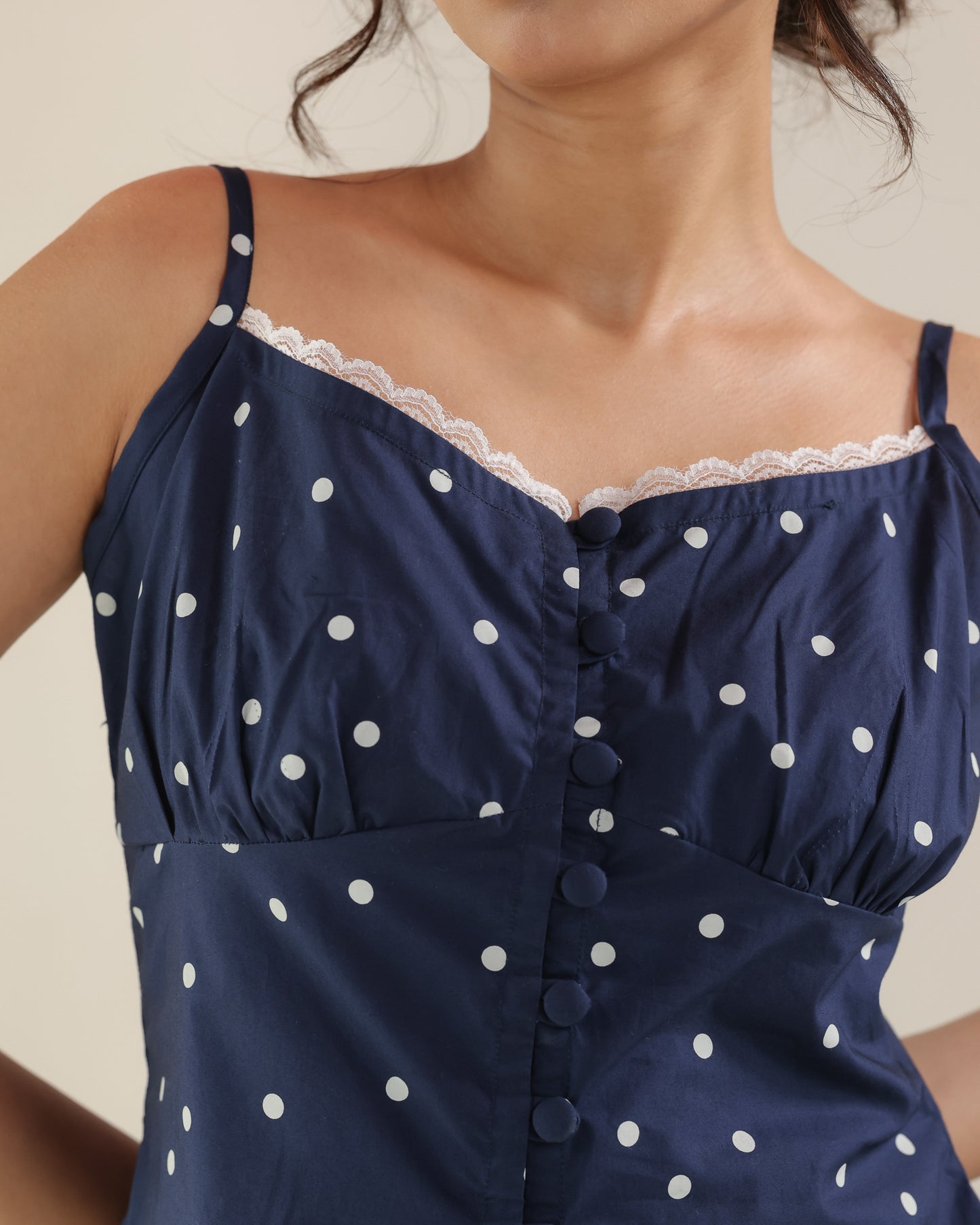 Amy Top - Blue Polka