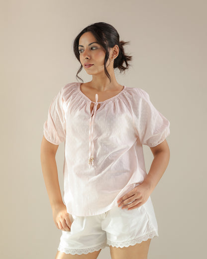 Reverie Top - Pink Dobby