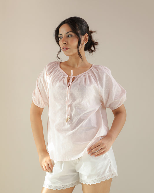 Reverie Top - Pink Dobby