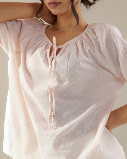 Reverie Top - Pink Dobby