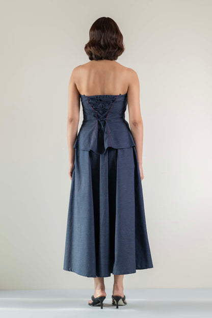 The Amber Corset Top- Blue