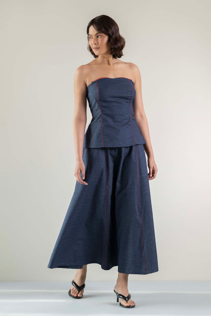 The Amber Corset Top- Blue