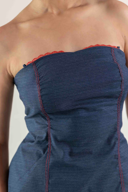 The Amber Corset Top- Blue