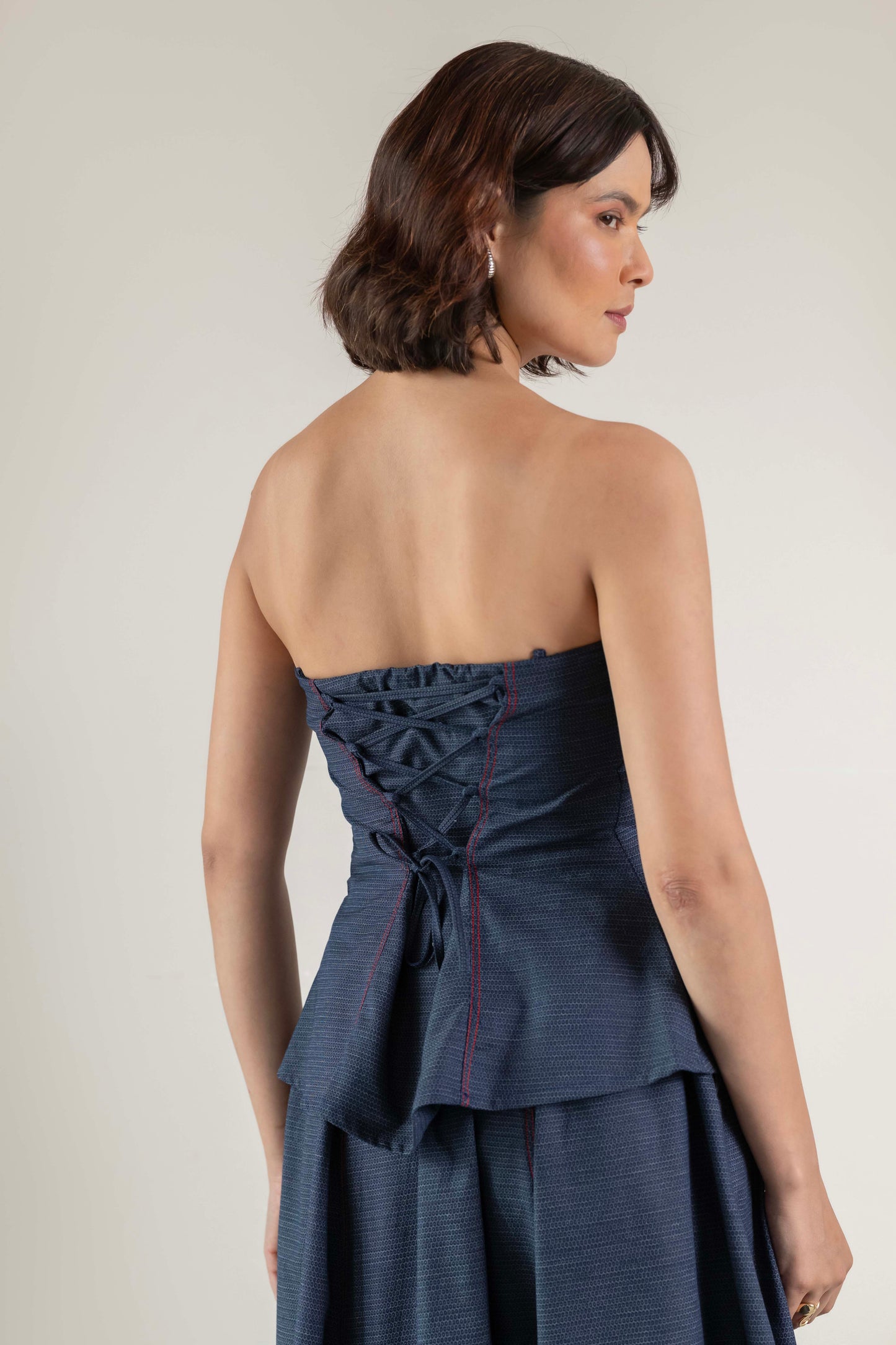 The Amber Corset Top- Blue