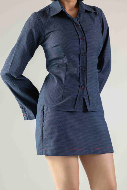 Denim Skorts- Blue