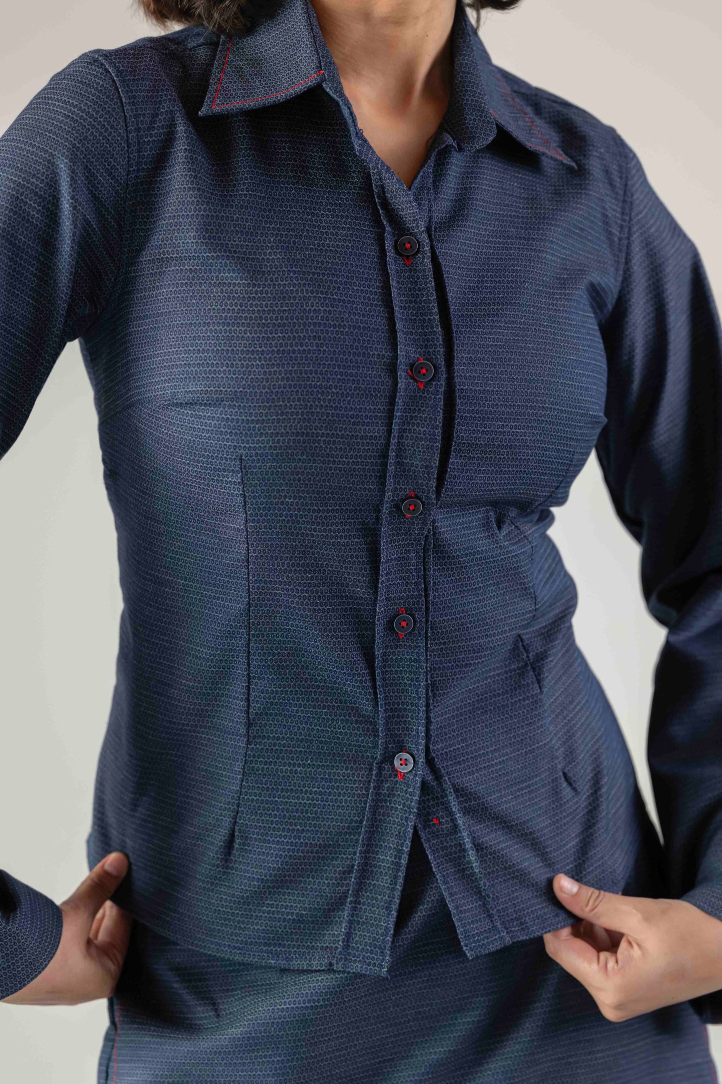 The Fitted Denim Shirt- Blue