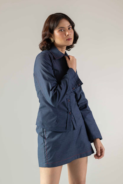Denim Skorts- Blue