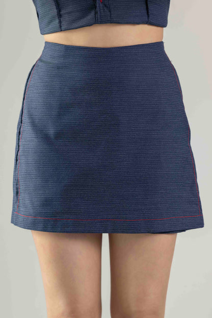 Denim Skorts- Blue