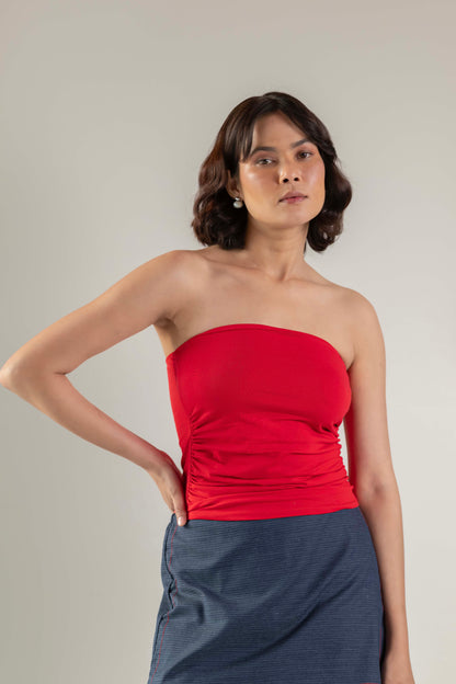 Luna Tube Top- Goji Red